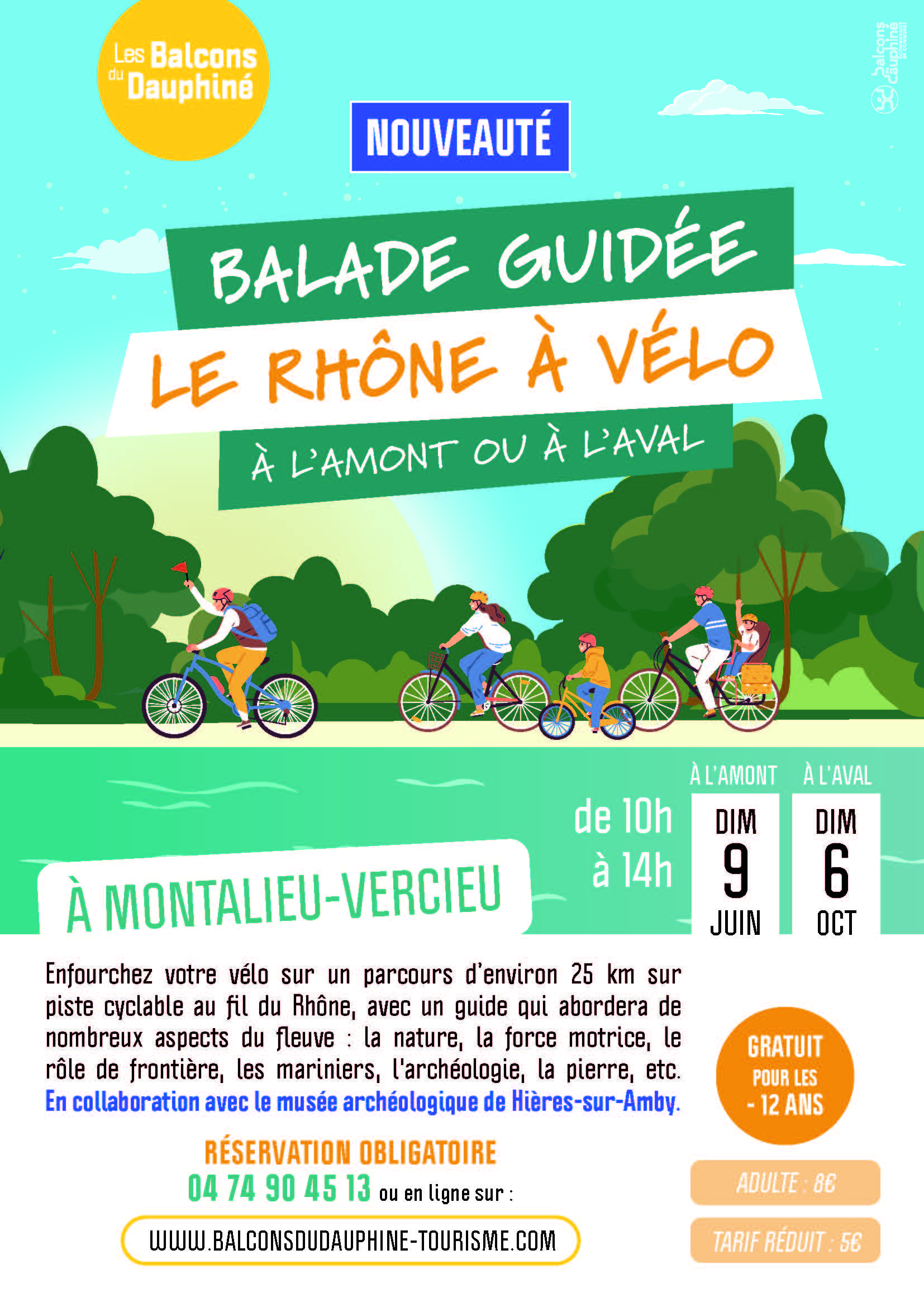 Balade guidée à Vélo le long du Rhône.